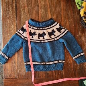 Handknitted Sweater Dog Winter Scottie Unisex